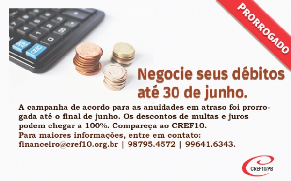 CREF10 prorroga data final para acordo de débitos 